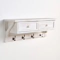 Organiseur de rangement en bois mural suspendu, coloris blanc
