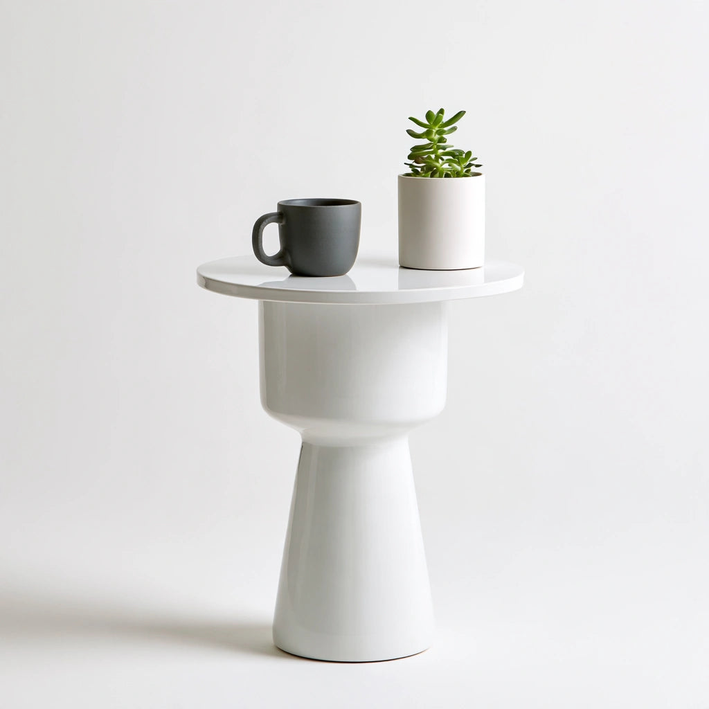 Table d'appoint en céramique, coloris blanc