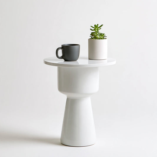 Table d'appoint en céramique, coloris blanc