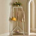 Porte-manteaux en métal sur roulettes, coloris blanc