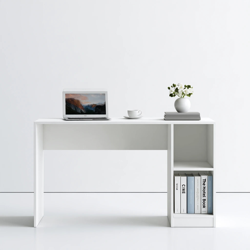 Bureau d'écriture en bois, coloris blanc