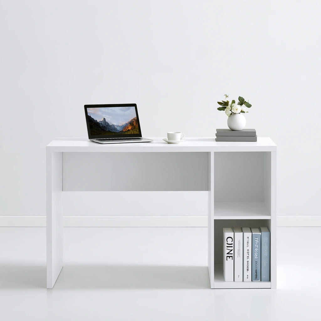 Bureau d'écriture en bois, coloris blanc