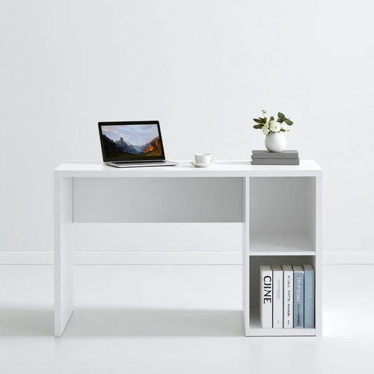 Bureau d'écriture en bois, coloris blanc