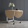 Table rabattable polyvalente en bois, coloris blanc