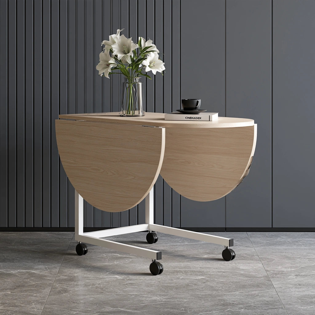 Table rabattable polyvalente en bois, coloris blanc