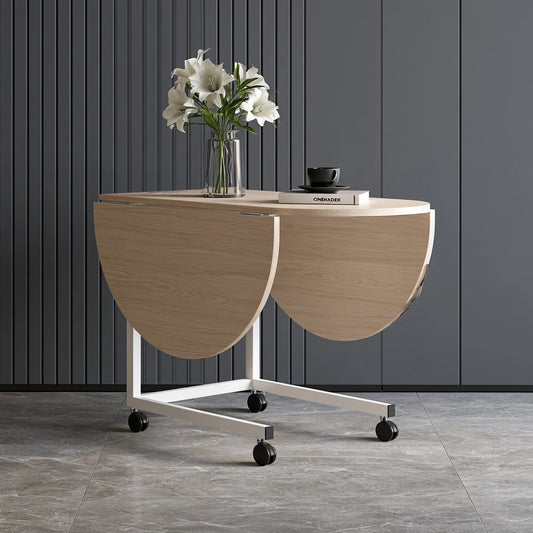 Table rabattable polyvalente en bois, coloris blanc