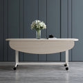 Table rabattable polyvalente en bois, coloris blanc