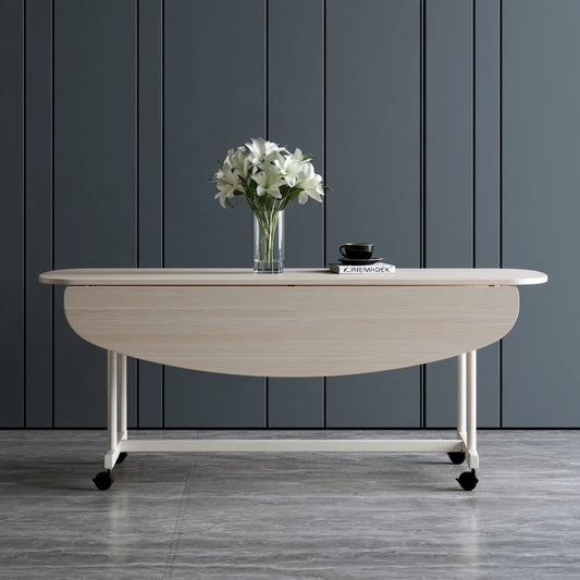 Table rabattable polyvalente en bois, coloris blanc